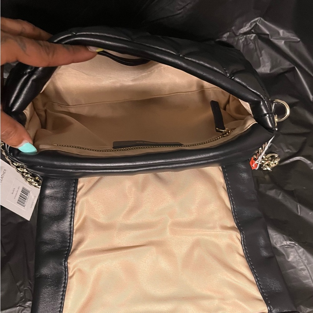 NWT!! Jason Wu Purse Black With Gold Metal Strap & Quilted Vegan Leather! - Picture 5 of 6